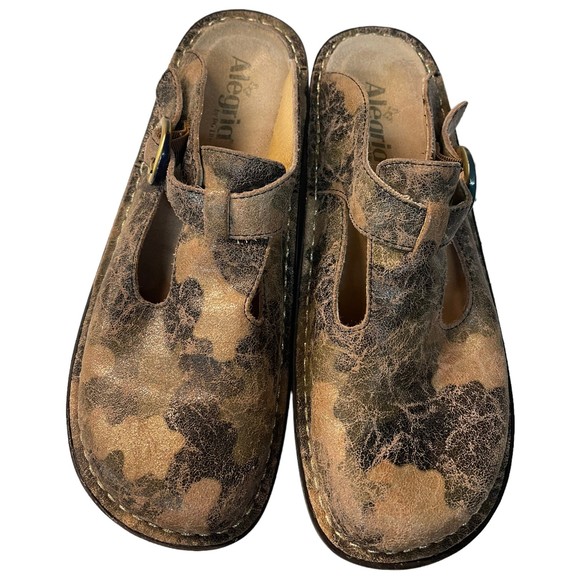 Alegria Brown Mules with Buckle Detail - Picture 3 of 7